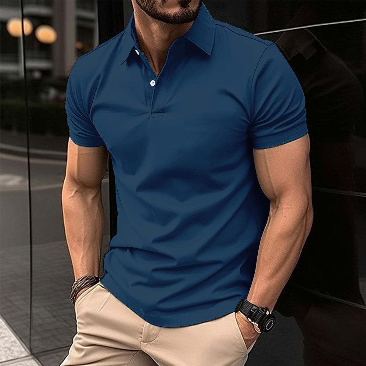 mens-solid-black-polo-shirt-summer

casual-mens-short-sleeve-polo-top

man-wearing-navy-blue-polo-shirt

white-cotton-blend-polo-shirt-men