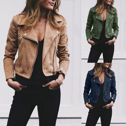 womens-cropped-lapel-jacket-black

diagonal-zipper-short-jacket-champagne-fall

model-wearing-casual-womens-outerwear-green

lapel-zipper-jacket-womens-clothing-wine-red

