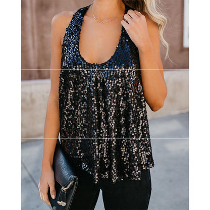 womens-silver-sequin-camisole-top-party

black-sequined-vest-camisole-glamorous

model-wearing-sparkle-tank-top-i-neck

sequined-camisole-detail-shimmer-fabric