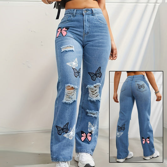 high-waisted-butterfly-print-jeans-women

trendy-ripped-straight-leg-denim

Y2K-distressed-butterfly-jeans-model

womens-straight-leg-denim-butterfly-print
