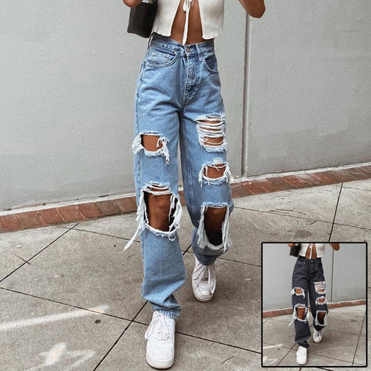 womens-retro-high-waist-ripped-jeans-black

american-vintage-wide-leg-denim-women

model-wearing-hole-punched-straight-leg-jeans

loose-fit-high-street-jeans-blue